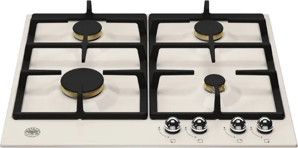 Bertazzoni P604HERAX Heritage Series 60cm 4 Burner Gas Hob in Ivory Chrome