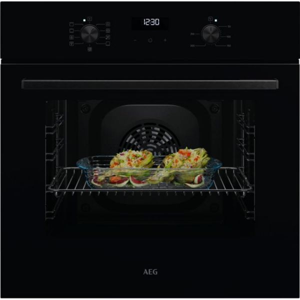AEG OU5AB20CK 5000 SurroundCook Built In Single Electric Oven Gloss Black_Front View