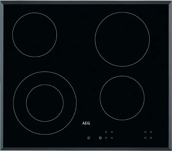 AEG HK624010FB 3000 Radiant Ceramic Hob Black_Front View