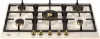 Bertazzoni P755CHERAG Heritage Series 75cm 5 Burner with Wok Burner Gas Hob in Ivory Gold