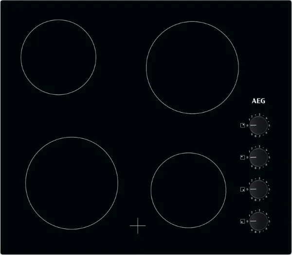 AEG HK614000CB 3000 Ceramic Hob Black_Front View