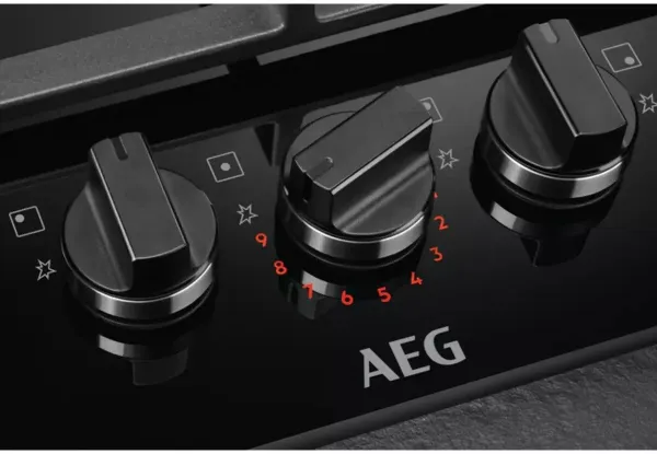 AEG HKB95450NB 8000 FlameLight 90cm Gas Hob Black_Control Panel Detail