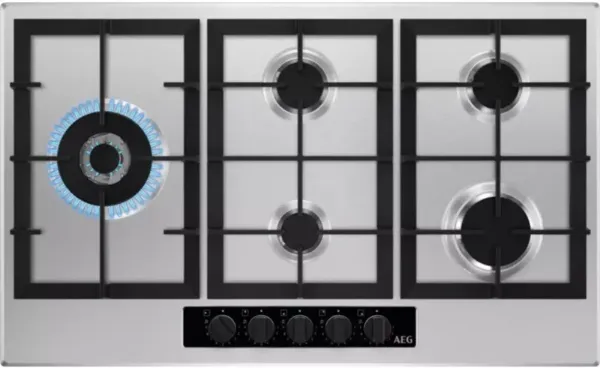 AEG HGB95522YM 90cm Gas Hob Stainless Steel_Front View