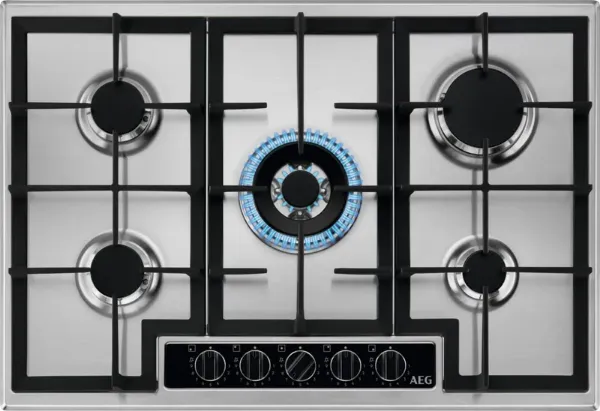 AEG HGB75420YM 6000 Slim Line Gas Hob Stainless Steel_Front View