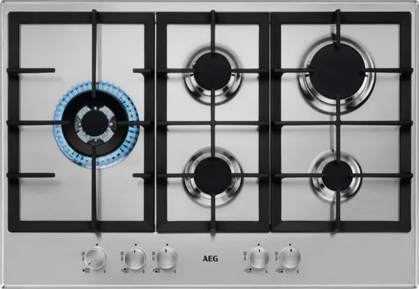 AEG HGB75500SM 3000 Slim Line Gas Hob Stainless Steel_Front View
