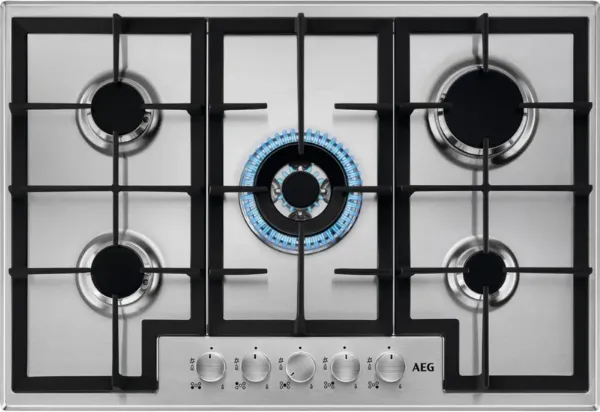 AEG HGB75400SM 3000 Slim Line Gas Hob Stainless Steel_Front View