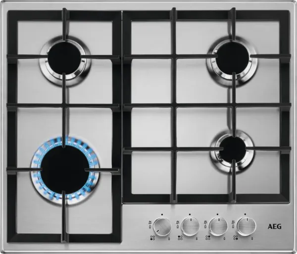 AEG HGB64200SM 3000 Slim Line Gas Hob Stainless Steel_Front View