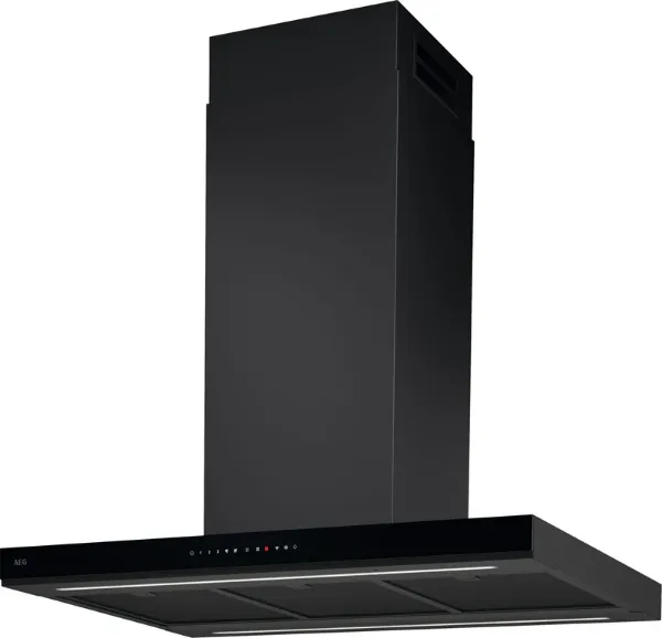 AEG GI87D91CB 8000 AuroraTech Island Cooker Hood Black_Angled View