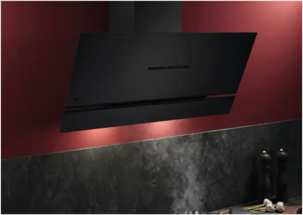 AEG NDV9791AT 9000 AutoSense Chimney Cooker Hood Matt Black_Installed Kitchen View