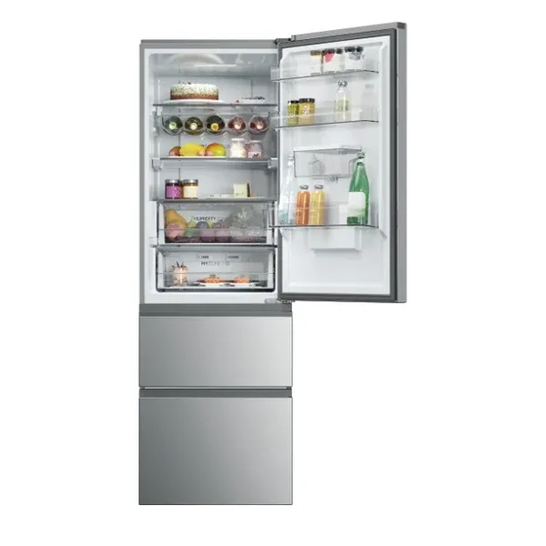 Haier HTW5618DWMG 2D 60 Series 5 Fridge Freezer - Inox - 357L_full