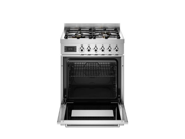 Bertazzoni PRO64L1EXT2 Professional 60cm Single Dual Fuel Cooker in Stainless Steel