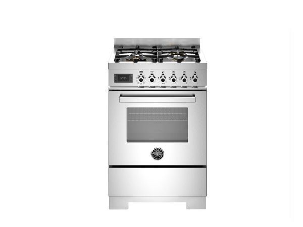 Bertazzoni PRO64L1EXT2 Professional 60cm Single Dual Fuel Cooker in Stainless Steel