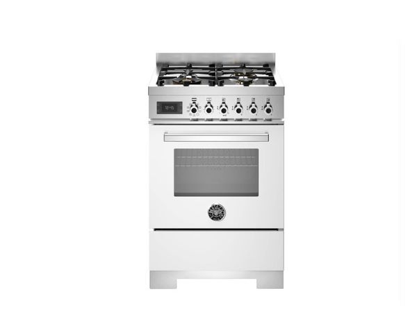 Bertazzoni PRO64L1EBIT2 Professional 60cm Single Dual Fuel Cooker in White