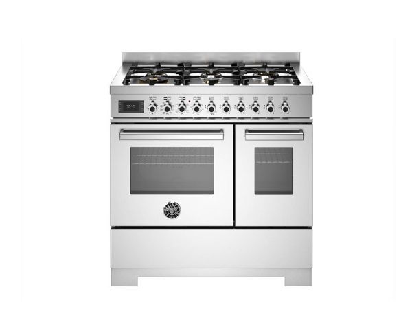 Bertazzoni PRO96L2EXT2 Professional 90cm Double Dual Fuel Range Cooker in Stainless Steel