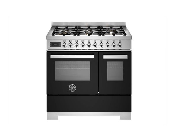 Bertazzoni PRO96L2ENET2 Professional 90cm Double Dual Fuel Range Cooker in Black