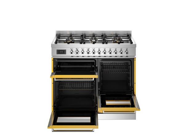Bertazzoni PRO106L3EGIT2 Professional 100cm Double Dual Fuel Range Cooker in Yellow