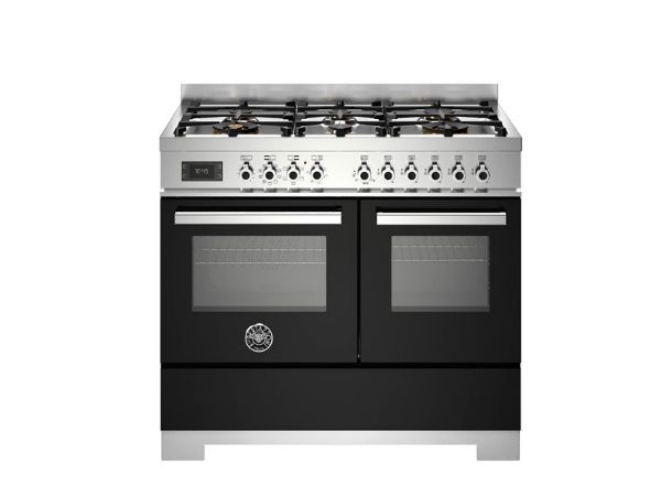 Bertazzoni PRO106L2ENET2 Professional 100cm Double Dual Fuel Range Cooker in Black