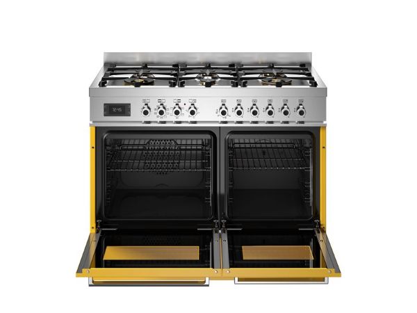 Bertazzoni PRO106L2EGIT2 Professional 100cm Double Dual Fuel Range Cooker in Yellow