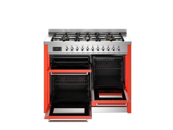 Bertazzoni PRO116L3EART2 Professional 110cm Triple Dual Fuel Range Cooker in Orange