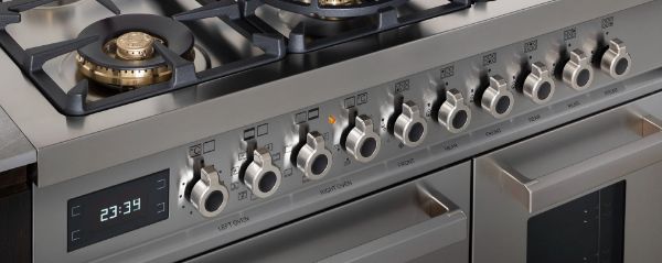 Bertazzoni PRO126G2EGIT2 Professional 120cm Dual Fuel Range Cooker in Yellow