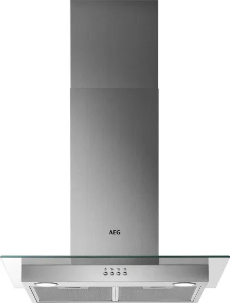 AEG DTB3654M 6000 ExtractionTech Wall Mounted Cooker Hood Stainless Steel & Glass_Front View