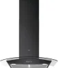 AEG DTX3840B 3000 LEDLights Wall Mounted Cooker Hood Black Glass_Front View