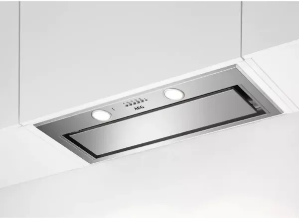 AEG DGE5861HM 6000 Hob2Hood Integrated Canopy Cooker Hood Stainless Steel_Installed Kitchen View