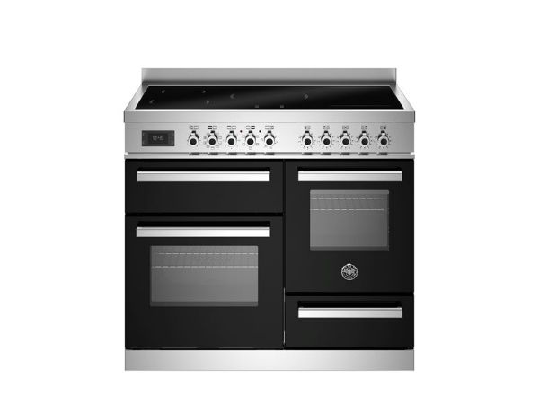 Bertazzoni PRO105I3ENET2 Professional 100cm Triple Induction Range Cooker in Black
