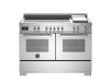 Bertazzoni PRO125I2EXT2 Professional 120cm Double Oven Induction Top and Griddle Range Cooker in Stainless Steel