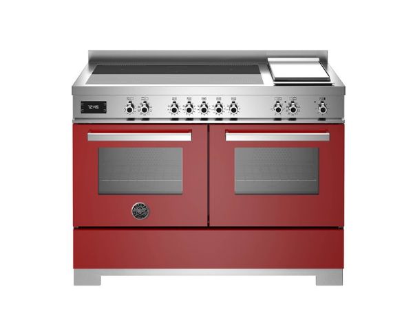 Bertazzoni PRO125I2EROT2 Professional 120cm Double Oven Induction Top and Griddle Range Cooker in Red