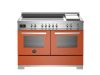 Bertazzoni PRO125I2EART2 Professional 120cm Double Oven Induction Top and Griddle Range Cooker in Orange