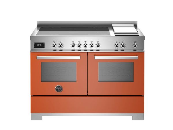 Bertazzoni PRO125I2EART2 Professional 120cm Double Oven Induction Top and Griddle Range Cooker in Orange