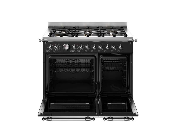 Bertazzoni HER96L2ENET2 Heritage 90cm Double Dual Fuel Range Cooker in Black