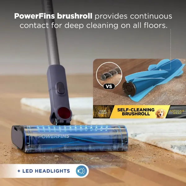 Shark BU3621UKT Cordless Stick Vacuum Cleaner - 40 Minutes Run Time - Glacier Blue_brushroll