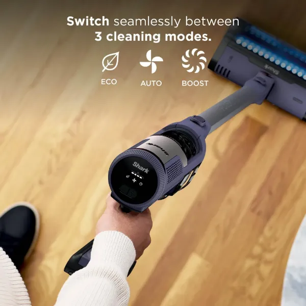 Shark BU3621UKT Cordless Stick Vacuum Cleaner - 40 Minutes Run Time - Glacier Blue_cleaning modes