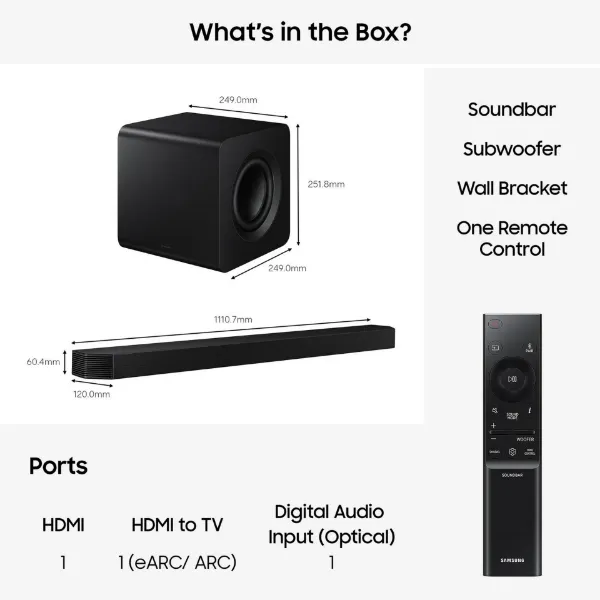 Samsung HW-Q800H/XU 5.1.2ch Q-Series Soundbar with Subwoofer - Black_contents