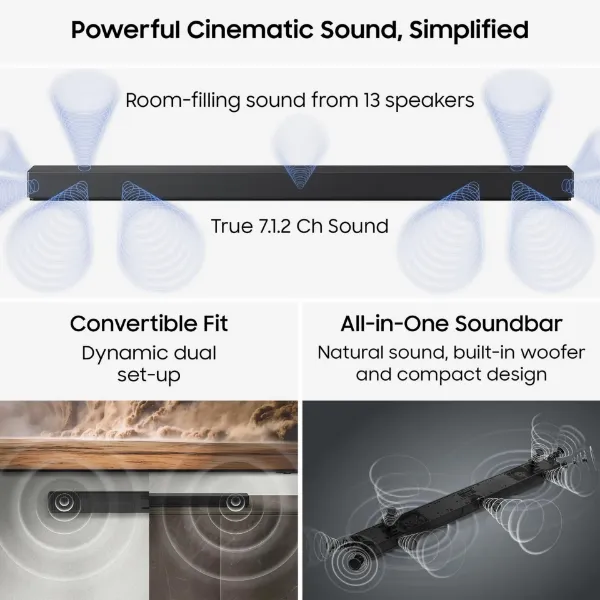 Samsung HW-QS90H/XU 7.1.2ch Q-Series Soundbar with Subwoofer - Graphite Black_sound