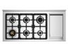 Bertazzoni HER126G2EXT2 Heritage 120cm Double Dual Fuel Burner and Griddle Range Cooker in Stainless Steel