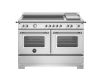 Bertazzoni HER125I2EXT2 Heritage 120cm Double Induction Top and Griddle Range Cooker in Stainless Steel