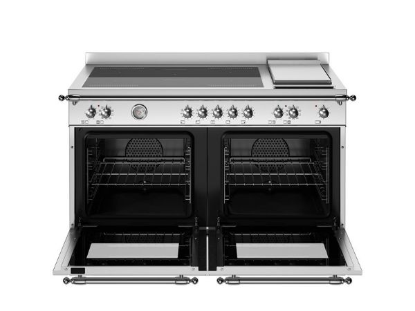 Bertazzoni HER125I2EXT2 Heritage 120cm Double Induction Top and Griddle Range Cooker in Stainless Steel