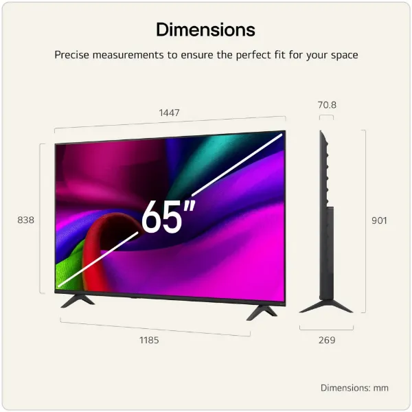 LG 65NU900B6LA.AEK 65" 4K UHD NANO AI Smart TV_dimensions