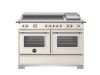 Bertazzoni HER125I2EAVT2 Heritage 120cm Double Induction Top and Griddle Range Cooker in Ivory