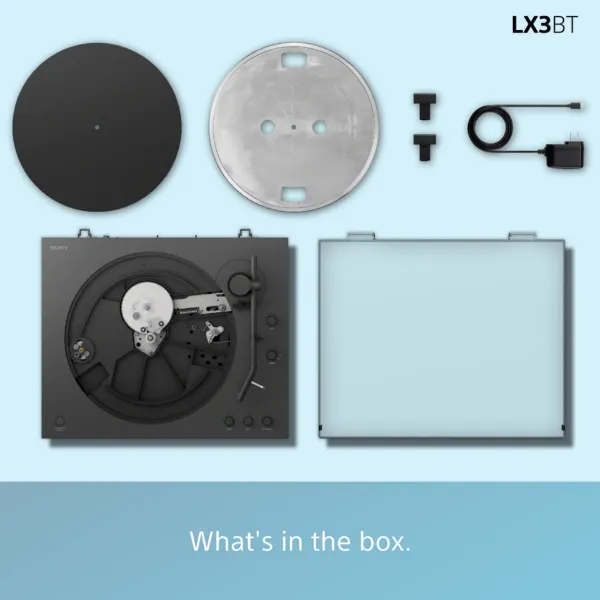 Sony PSLX3BT.CEK Wireless Bluetooth Turntable with Auto Playback - Dark Grey_contents