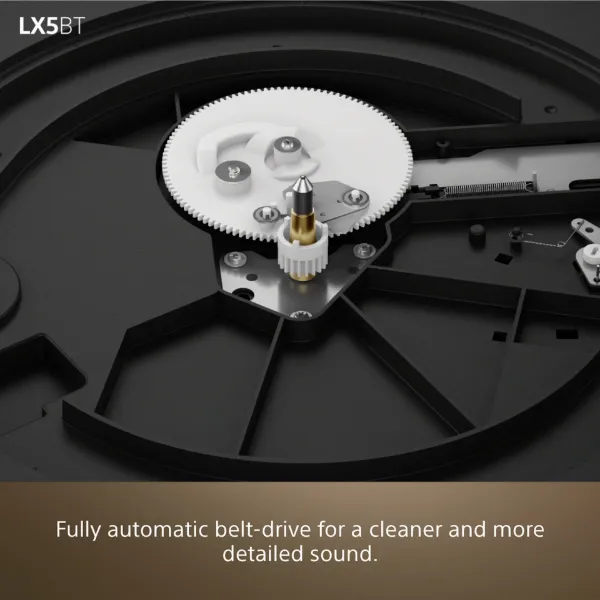 Sony PSLX5BT.CEK Wireless Bluetooth Turntable with Auto Playback - Premium cartridge & Stylus - Pure Black_belt drive
