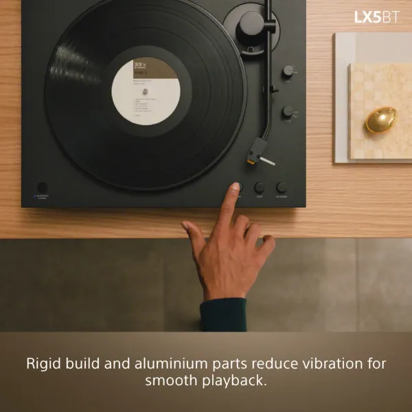 Sony PSLX5BT.CEK Wireless Bluetooth Turntable with Auto Playback - Premium cartridge & Stylus - Pure Black_room view 2