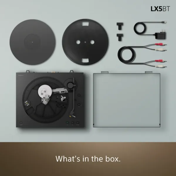 Sony PSLX5BT.CEK Wireless Bluetooth Turntable with Auto Playback - Premium cartridge & Stylus - Pure Black_contents