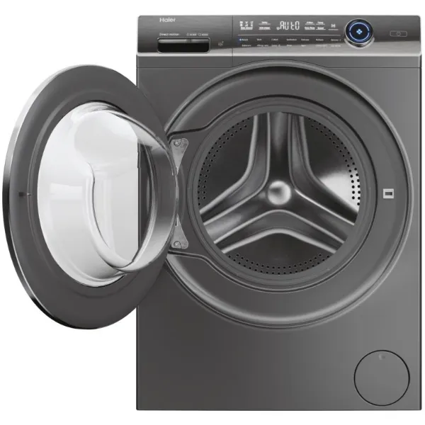 Haier HW10GBD14979SUUK Washing Machine, 10kg, 1400 Spin, Grey, A Rated_open