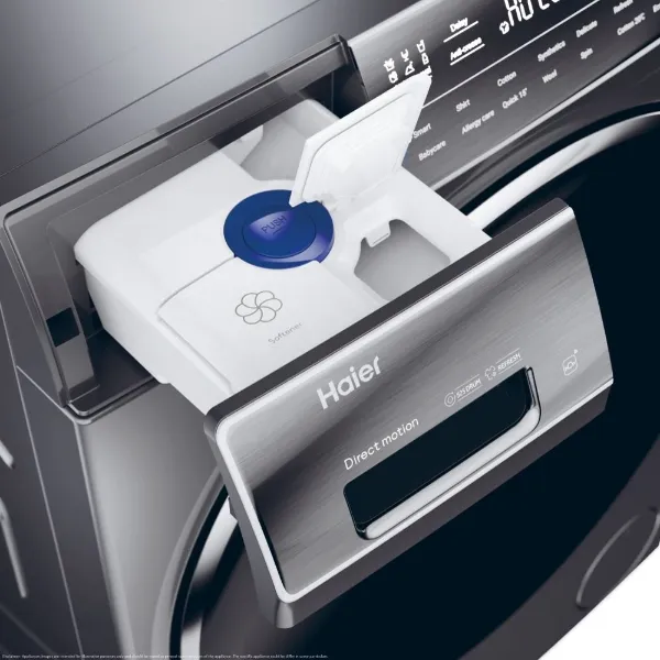 Haier HW10GBD14979SUUK Washing Machine, 10kg, 1400 Spin, Grey, A Rated_pod