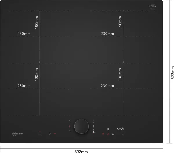 Neff T66NUX4A0 60cm Induction Hob in Matt Black