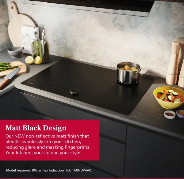 Neff T66NUX4A0 60cm Induction Hob in Matt Black